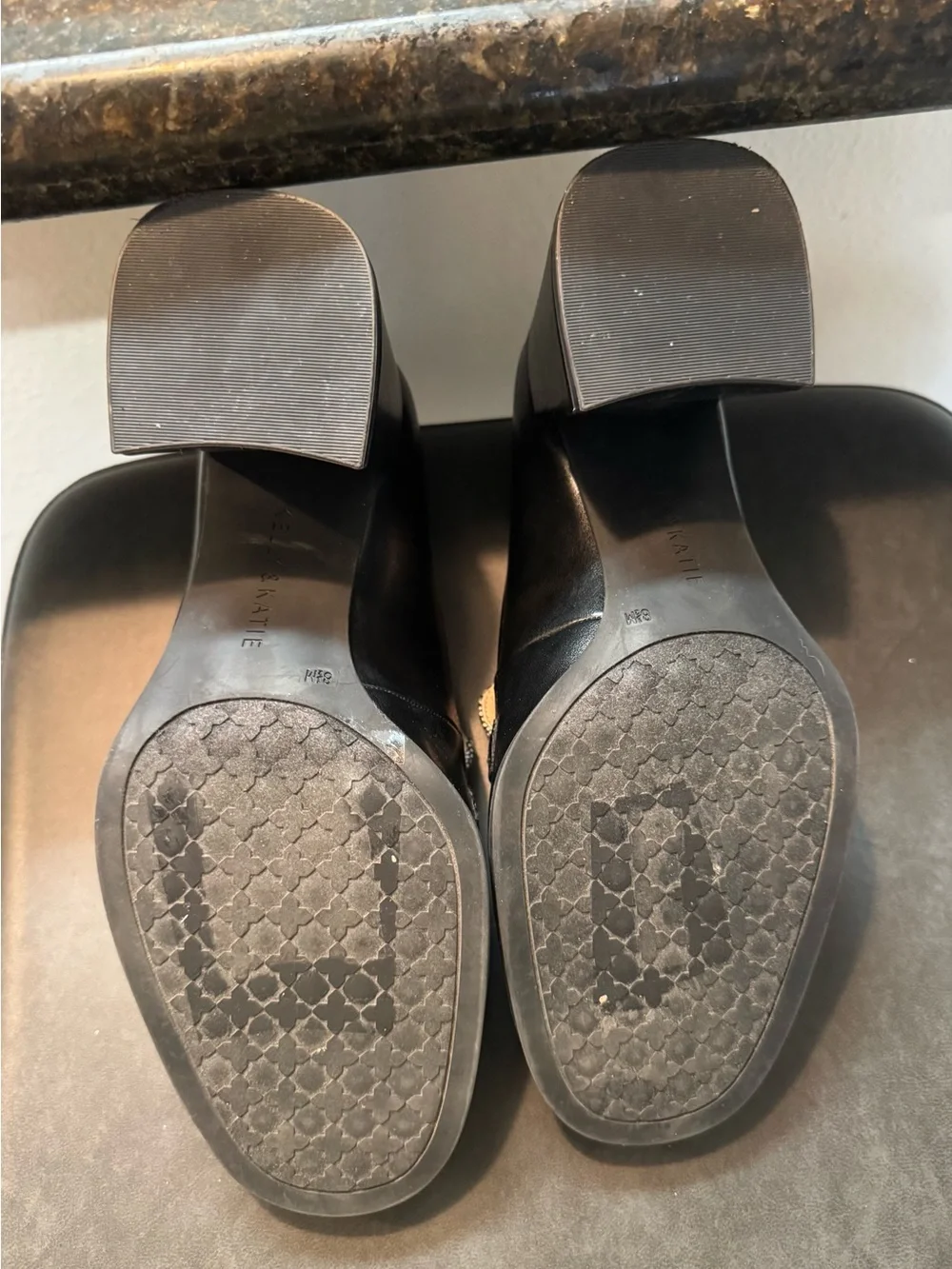 Kelly & Katie Black and White Chain-Trim Loafers
